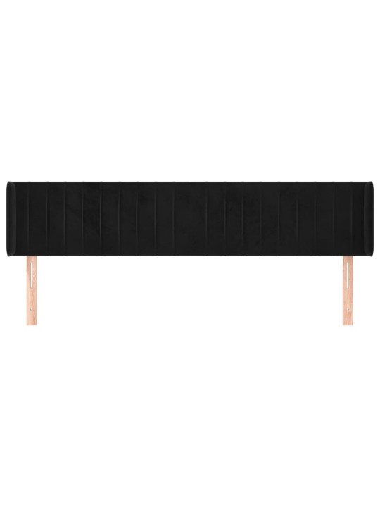 Čelo postele typu ušák černé 163x16x78/88 cm samet