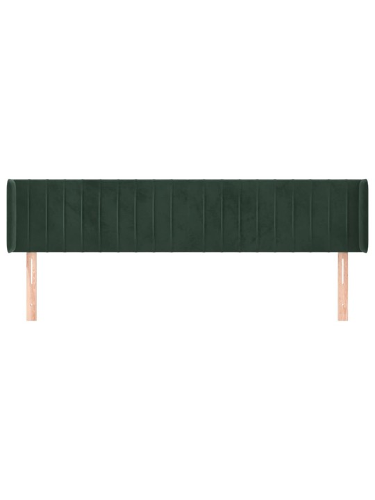 Čelo postele typu ušák tmavě zelená 163x16x78/88 cm samet