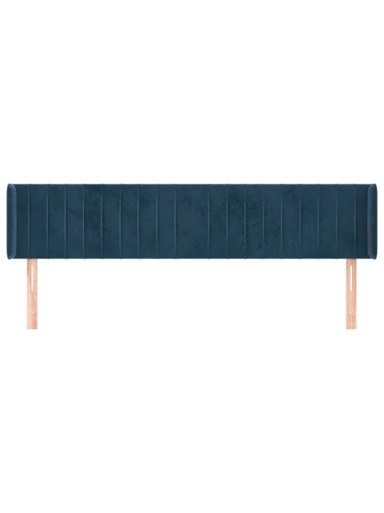 Čelo postele typu ušák tmavě modrá 163x16x78/88 cm samet