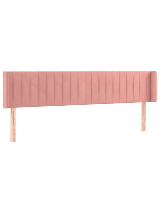 Čelo postele typu ušák růžová 163x16x78/88 cm samet