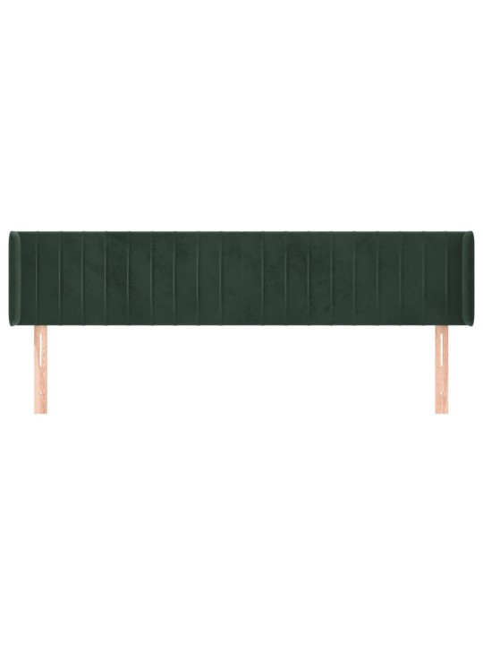 Čelo postele typu ušák tmavě zelená 183x16x78/88 cm samet