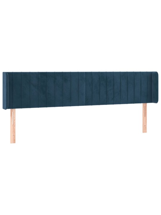 Čelo postele typu ušák tmavě modrá 183x16x78/88 cm samet