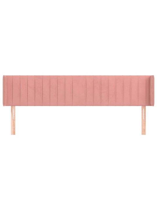 Čelo postele typu ušák růžová 183x16x78/88 cm samet