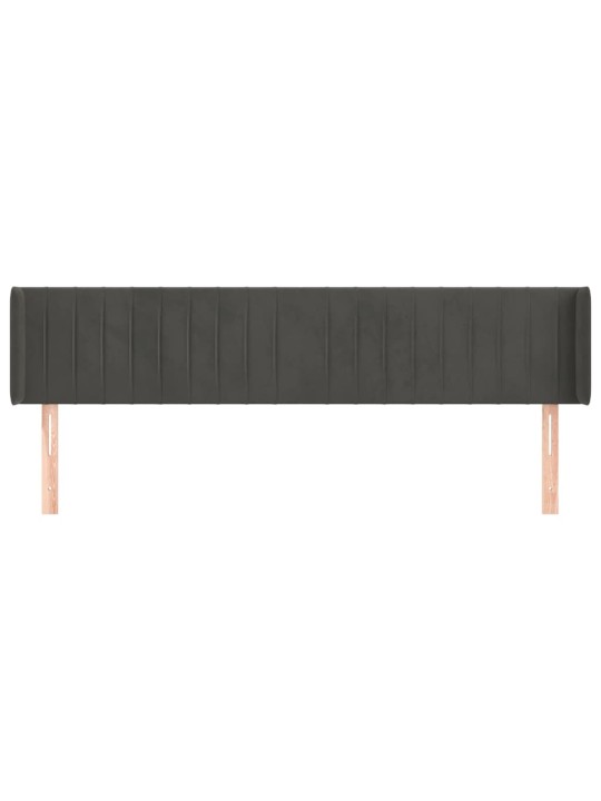 Čelo postele typu ušák tmavě šedé 203x16x78/88 cm samet