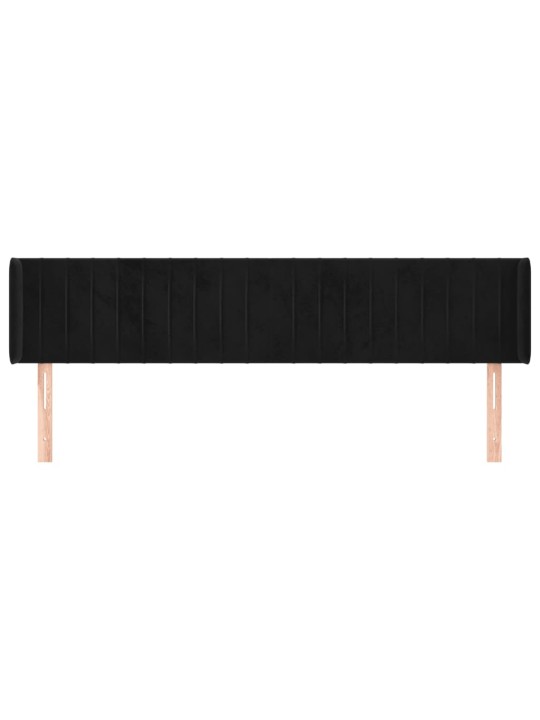 Čelo postele typu ušák černé 203x16x78/88 cm samet