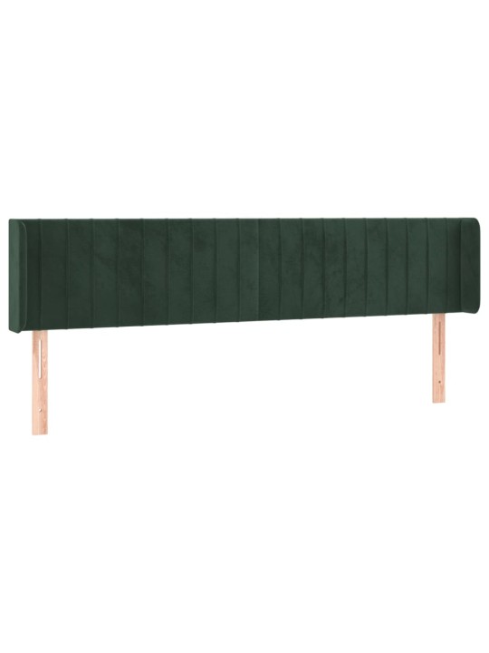 Čelo postele typu ušák tmavě zelená 203x16x78/88 cm samet