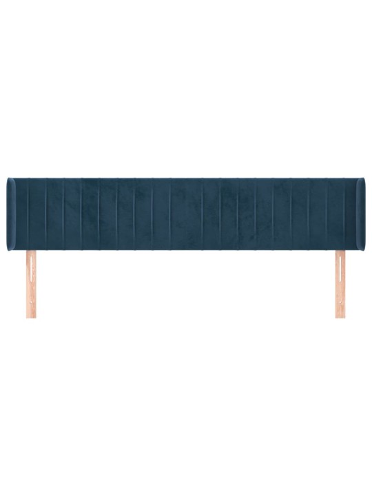 Čelo postele typu ušák tmavě modrá 203x16x78/88 cm samet