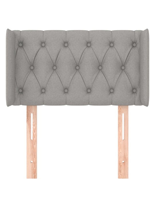 Čelo postele typu ušák světle šedé 83x16x78/88 cm textil