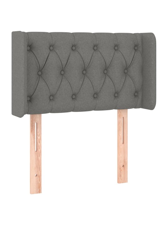 Čelo postele typu ušák tmavě šedé 83x16x78/88 cm textil