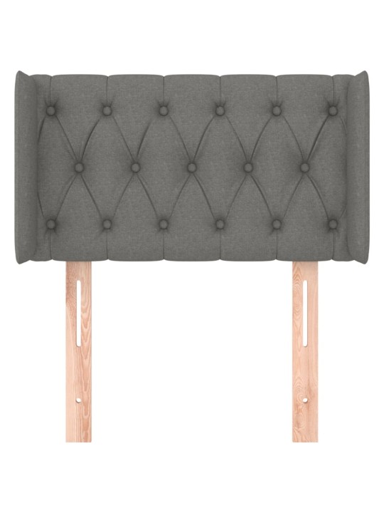Čelo postele typu ušák tmavě šedé 83x16x78/88 cm textil