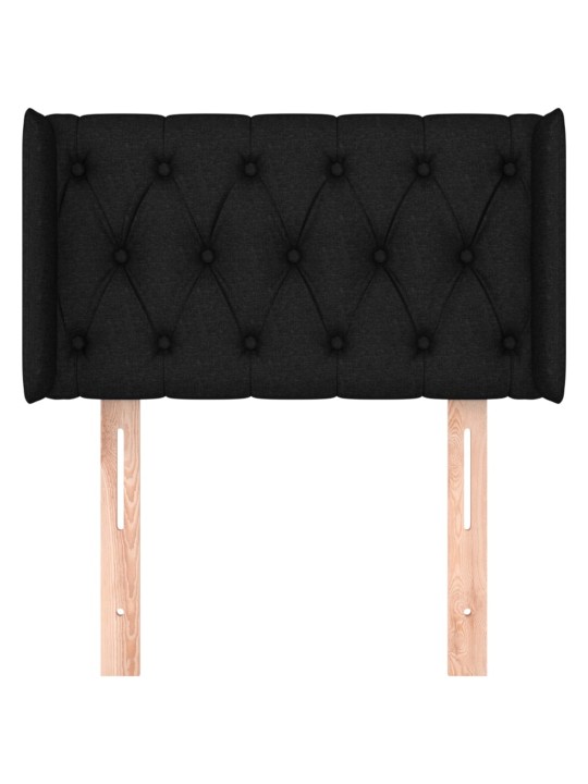 Čelo postele typu ušák černé 83 x 16 x 78/88 cm textil