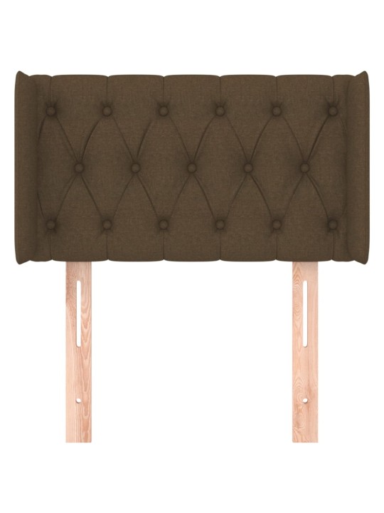 Čelo postele typu ušák tmavě hnědé 83 x 16 x 78/88 cm textil