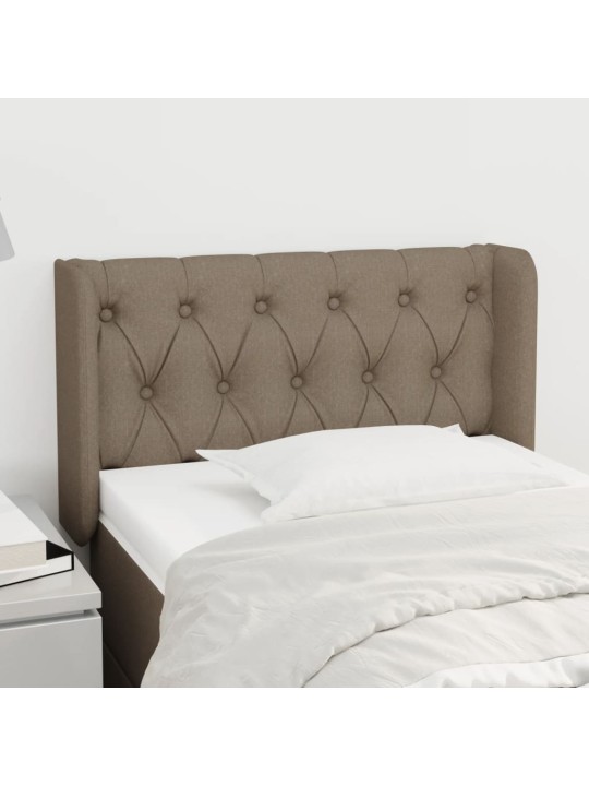 Čelo postele typu ušák taupe 83 x 16 x 78/88 cm textil