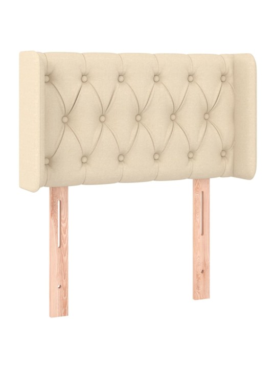 Čelo postele typu ušák krémové 83 x 16 x 78/88 cm textil