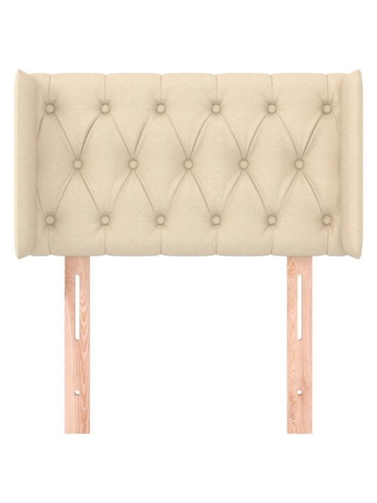 Čelo postele typu ušák krémové 83 x 16 x 78/88 cm textil