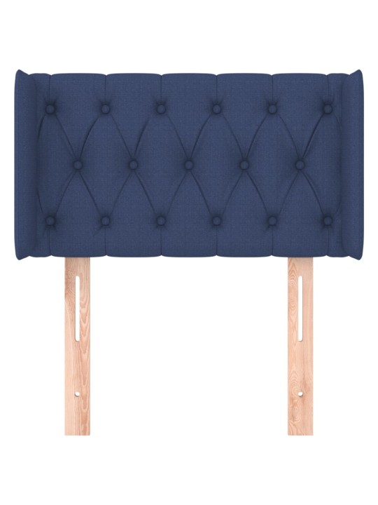 Čelo postele typu ušák modré 83 x 16 x 78/88 cm textil