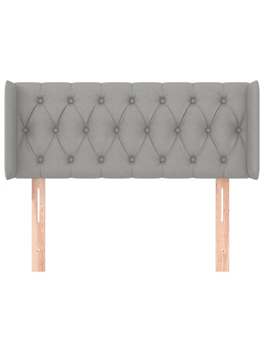 Čelo postele typu ušák světle šedé 93x16x78/88 cm textil