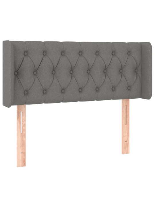 Čelo postele typu ušák tmavě šedé 93x16x78/88 cm textil
