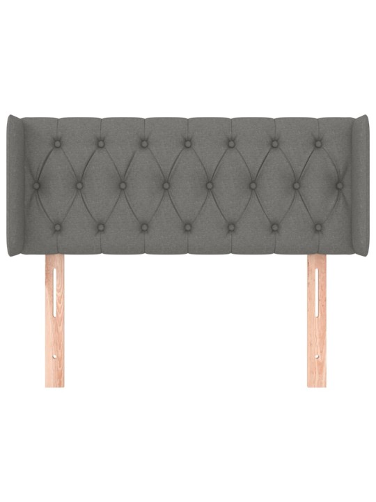 Čelo postele typu ušák tmavě šedé 93x16x78/88 cm textil