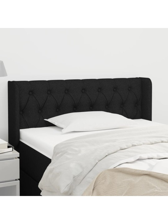 Čelo postele typu ušák černé 93x16x78/88 cm textil