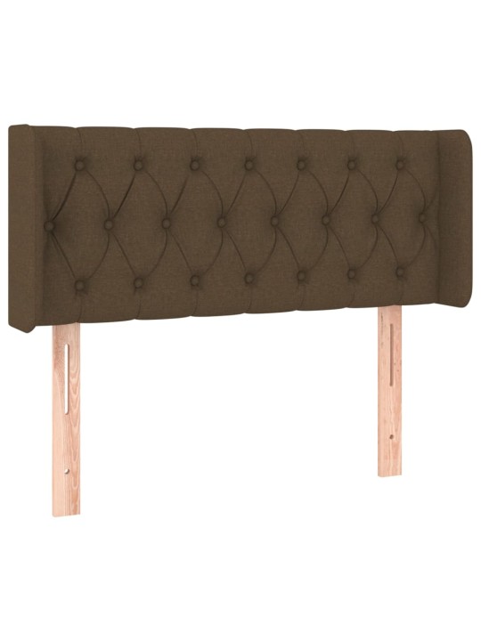 Čelo postele typu ušák tmavě hnědé 93x16x78/88 cm textil