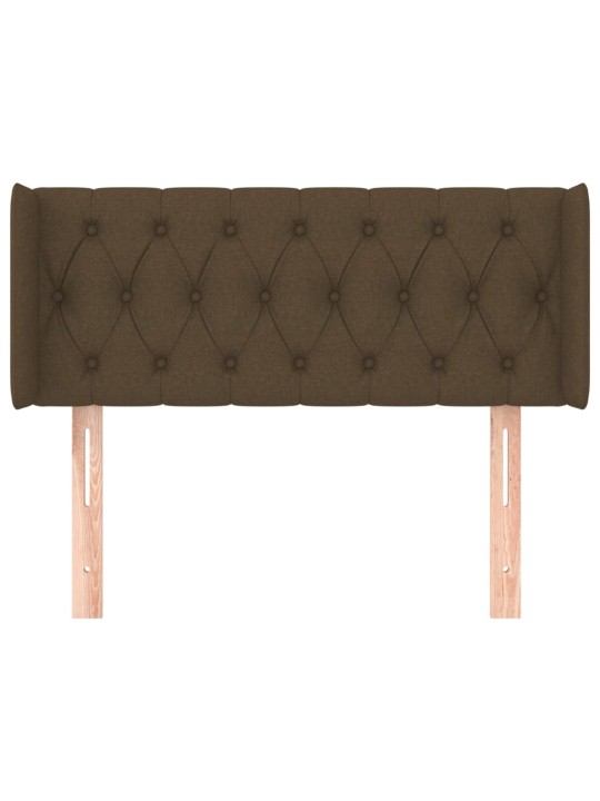 Čelo postele typu ušák tmavě hnědé 93x16x78/88 cm textil