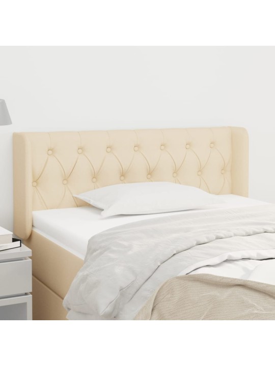 Čelo postele typu ušák krémové 93x16x78/88 cm textil