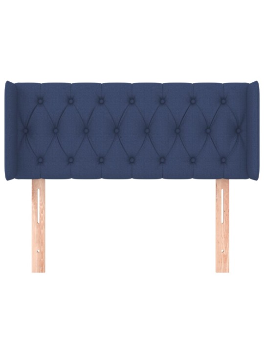 Čelo postele typu ušák modré 93 x 16 x 78/88 cm textil
