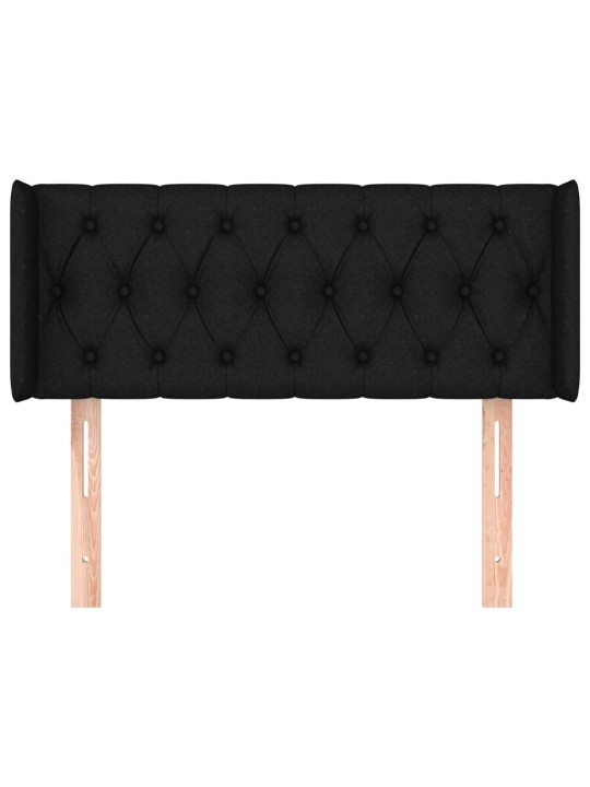 Čelo postele typu ušák černé 103 x 16 x 78/88 cm textil