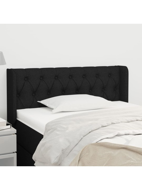 Čelo postele typu ušák černé 103 x 16 x 78/88 cm textil