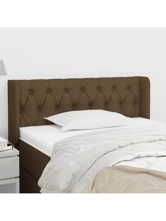 Čelo postele typu ušák tmavě hnědé 103x16x78/88 cm textil