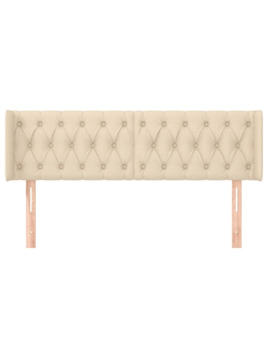 Čelo postele typu ušák krémové 147 x 16 x 78/88 cm textil