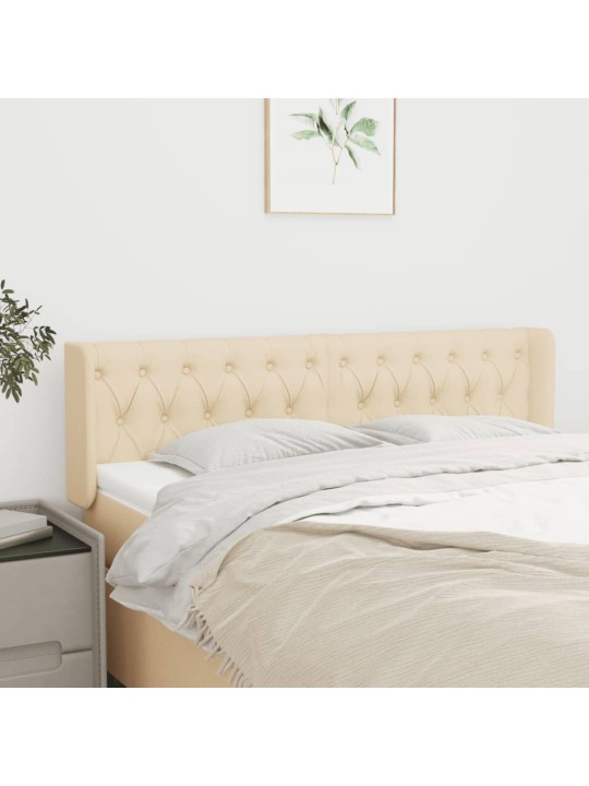 Čelo postele typu ušák krémové 147 x 16 x 78/88 cm textil