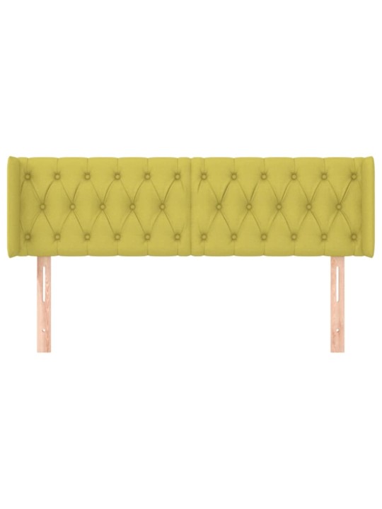 Čelo postele typu ušák zelené 147 x 16 x 78/88 cm textil
