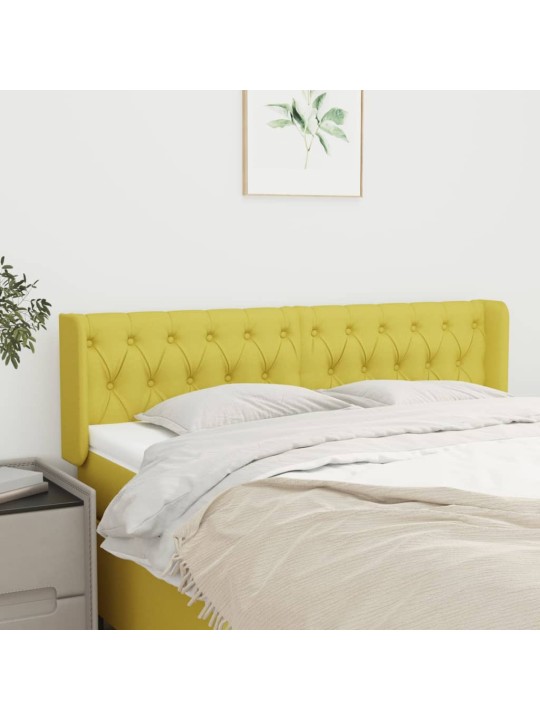 Čelo postele typu ušák zelené 147 x 16 x 78/88 cm textil