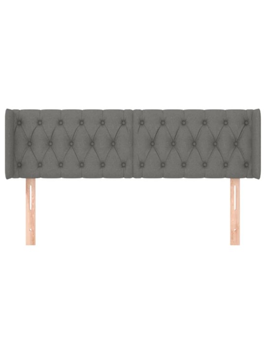 Čelo postele typu ušák tmavě šedé 163x16x78/88 cm textil