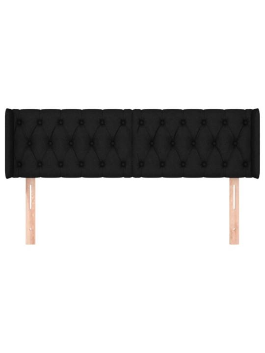Čelo postele typu ušák černé 163 x 16 x 78/88 cm textil