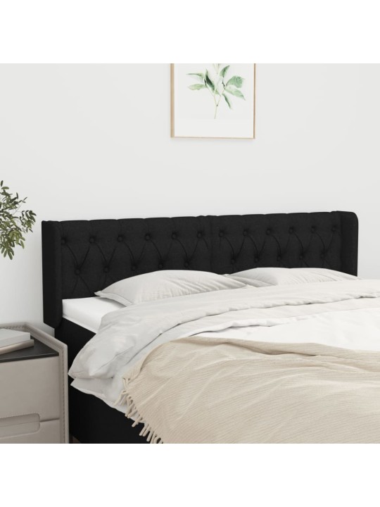 Čelo postele typu ušák černé 163 x 16 x 78/88 cm textil