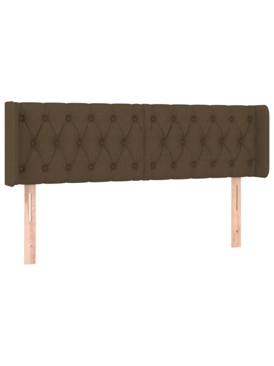 Čelo postele typu ušák tmavě hnědé 163x16x78/88 cm textil