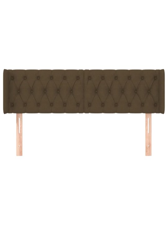 Čelo postele typu ušák tmavě hnědé 163x16x78/88 cm textil