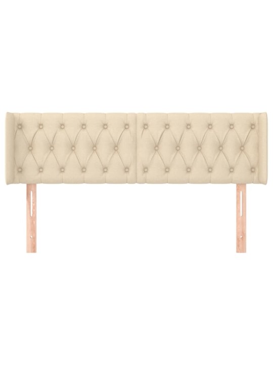 Čelo postele typu ušák krémové 163 x 16 x 78/88 cm textil