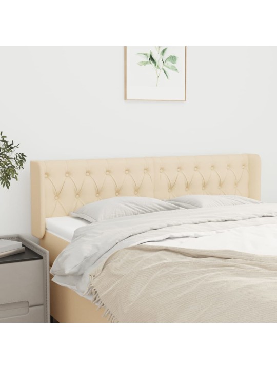 Čelo postele typu ušák krémové 163 x 16 x 78/88 cm textil