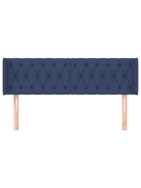 Čelo postele typu ušák modré 163 x 16 x 78/88 cm textil