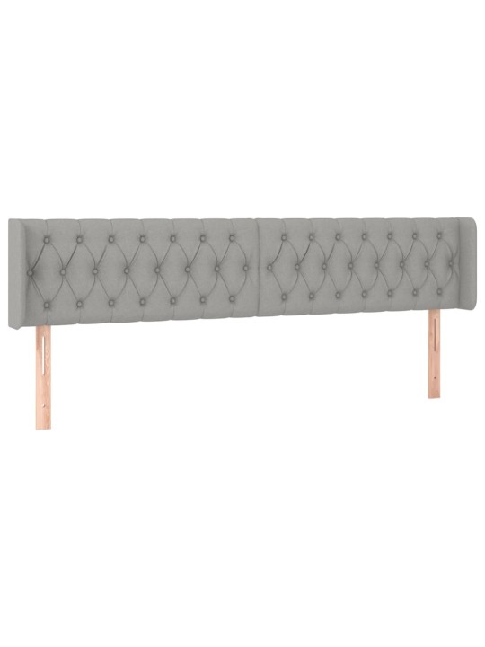Čelo postele typu ušák světle šedé 183x16x78/88 cm textil