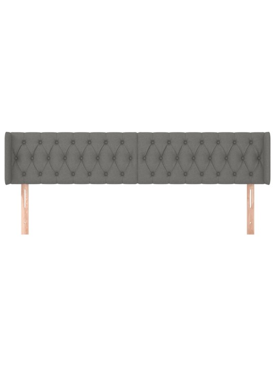Čelo postele typu ušák tmavě šedé 183x16x78/88 cm textil