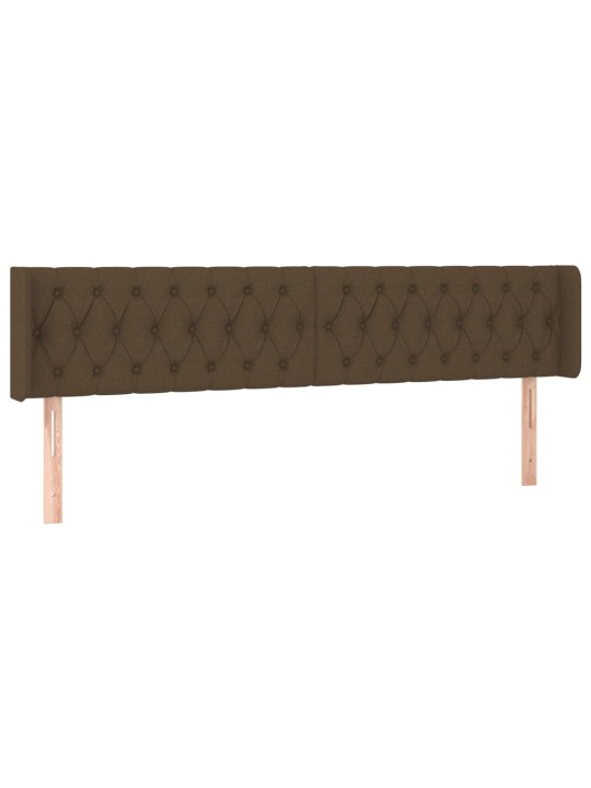 Čelo postele typu ušák tmavě hnědé 183x16x78/88 cm textil