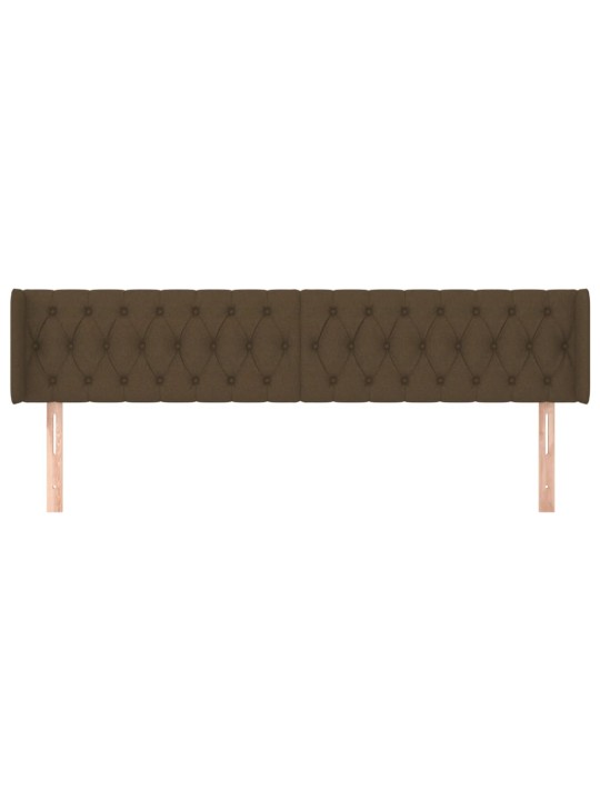 Čelo postele typu ušák tmavě hnědé 183x16x78/88 cm textil