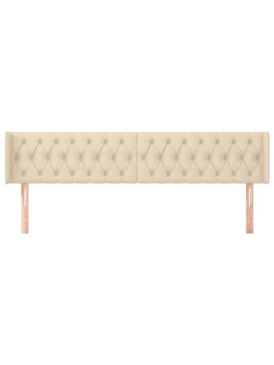 Čelo postele typu ušák krémové 183x16x78/88 cm textil