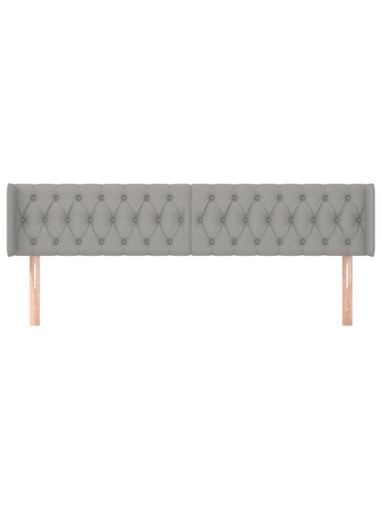 Čelo postele typu ušák světle šedé 203x16x78/88 cm textil