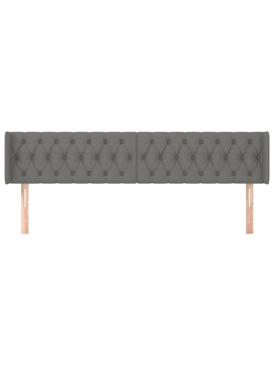 Čelo postele typu ušák tmavě šedé 203x16x78/88 cm textil